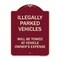 Signmission Illegally Parked Vehicles Towed Owners Expense Heavy-Gauge Alum Sign, 18" L, 24" H, BU-1824-23897 A-DES-BU-1824-23897 - alternate 1